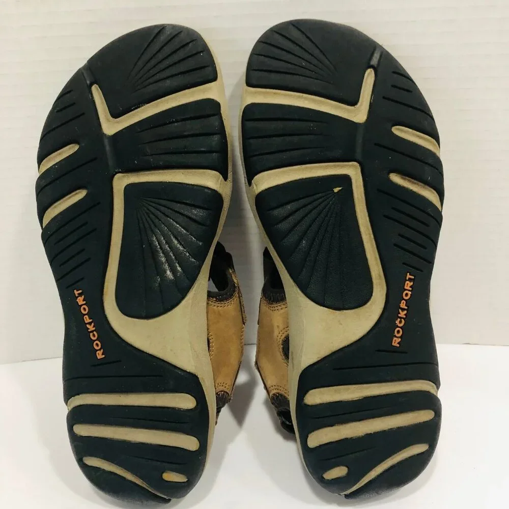 Rockport Vicuna Walking Sandals Men's 7.5 K55400 Heel Strap Dark Beige